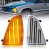 UNIONSTAR LED Front Corner Light Side Marker Light Compatible with 1994-1997 Chevy Blazer S10, Driver & Passenger Side, Side Marker Turn Signal Corner Lamps，OEM Part Number: ‎‎GM2551140、GM2550140
