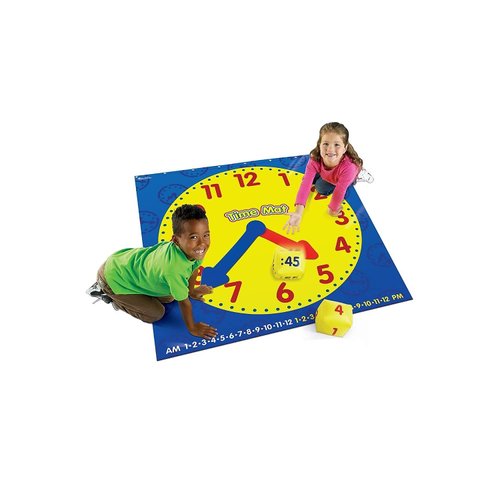 Learning Resources Time Activity Mat, Homeschool, Learning Clock, Classroom Activity, Ages 5+