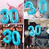 40 Inch Blue 30 Number Balloons, Jumbo Foil Balloons for 30th Birthday Party Decorations Supplies / 30th Anniversary Event