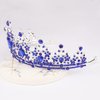 CAVETEE Blue Baroque Queen Crown for Women Birthday Tiara Luxurious Rhinestones Crown Wedding Bridal Crown Birthday Party Headbands Princess Party Prom Blue Tiaras and Crowns for Women Girls