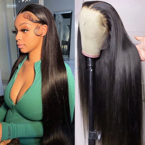 MDRTIRIM Black Long Straight Wigs Adjustable Intranet Middle Part Synthetic Hair Can be Permed and Dyed for Black Women Natural Hairline(30 Inch)