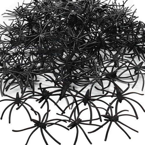 Alaeseje 100PCS Small Fake Spiders,Scary Plastic Spiders,Realistic Plastic Spider Toys Halloween Decorations Joke Toys for Prank