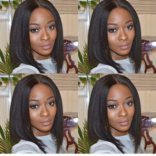 EIAKE Light Yaki Straight Human Hair Clip In Hair Extensions for Black Women Brazilian Virgin Hair Coarse Yaki Clip Ins Thick Natural Italian Yaki Straight Clip On Hair Extension 7 Pcs 120g/set 10''