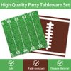 AURORAPARTY 122pcs Football Party Supplies Birthday Party Tableware Set Include Paper Plates Napkins Plastic Tablecloth Disposable Football Party Decorations for 30 Guests