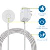 Philips Grounded Plug with Braided Cord, 6 Ft Long Power Cable, ON/Off Switch, for Tabletop or Wall Mount, Perfect for Lamps/Seasonal Lights, 3 Prong,Slip Resistant Base,SPS1611WA/37,White