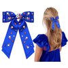 4th of July Hair Accessories - American Flag Star USA Patriotic Bow Clips, Blue Hair Bows for Women, Party Favors and Gifts