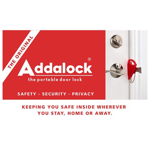 Addalock The Original Portable Door Lock for Travel & Home Security, Durable 1-Piece Door Latch Lock for Houses, Apartments, Hotels, Motels, Dorms & AirBnBs - Lock The Door & Stay at Home or Away