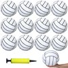 Poen 12 Pcs Inflatable Volleyball 8 Inch Water Pool Volleyball with Pump Sports Blow up Beach Balls for Adults Teenagers Outdoor Summer Swimming Pool Game Party Favors