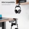 PC Gaming Headset Headphone Hook Holder Hanger Mount, Headphones Stand with Adjustable & Rotating Arm Clamp, Under Desk Design, Universal Fit, Built in Cable Clip Organizer EURPMASK