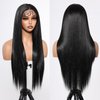 Allbell Synthetic Lace Front Wig 28Inch Long Black Wigs for Women Long Straight Black Wig with Baby Hair Free Part 13×4 Frontal HD Lace Wig Heat Resistant Fiber