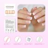 CoolNail Orange Pink Nude White French Fake Nails Squoval Square UV Gel False Press on Nails for Girl Full Cover Wear Finger Nail Art Tips