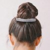 Meisuitd Crystal Hair Barrette 2 Pcs Sparkly Rhinestone Hair Clip French Design Bridal Fashion Gorgeous Bling Rhinestone Hair Clips Ponytail Holder Side Clips 2.55 inch