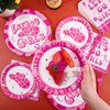 durony 96 Pieces Let's Go Girls Party Tableware Serve 24 Guests Cowgirl Paper Plates Dessert Plates Disposable Paper Napkins Forks Bachelorette Decorations for Birthday Disco Cowgirl Party Supplies