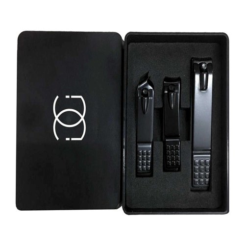 Nail Clippers Set, 3 Pieces Kit, Ultra Sharp Sturdy Fingernail and Toenail Clipper Cutters GG (1 Pack with 3 Pieces Inside) (BLACK3KIT)