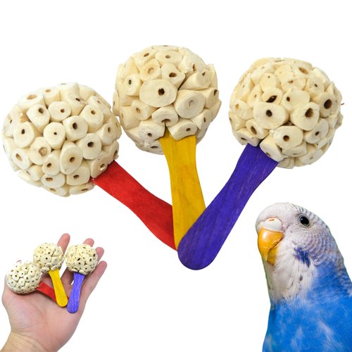 Bonka Bird Toys 2964 PK3 Sola Pop Parrot Foot Talon Cage Toys, Conure, Cockatiel, Parakeet, and Similar Breeds