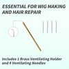 4pcs Ventilating Needle Set with Brass Holder Needles for Lace Wig Making Crochet Hair Weave Front Wigs Hair Venting Tool Kit