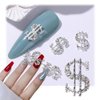 Bling Alloy Money Dollar Nail Charms 3D Silver Nail Charms for Acrylic Nails Decoration with Gems and Rhinestones Shiny Luxury Design Crystal Nail Jewels Nail Art Supplies for Women DIY Manicure 10Pcs