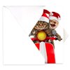 Scooter Cats Holiday Card Pack / 25 Animal Humor Greeting Cards With Envelopes/Funny Scooter Cat Santa Hat Design Featuring Christmas Message Inside