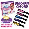 Blue Squid Hair Chalk - Vibrant Temporary Hair Color Combs for Girls & Kids, Washable Hair Dye, Teenage Gift Ideas