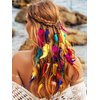 GENBREE Boho Feather Headband Rainbow Indian Headbands Hippie Feather Headdress Adjustable Long Feather Hair Accessories for Women and Girls