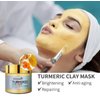 Eonia Turmeric Clay Mask - Green Tea Detox Clay Mask - Dead Sea Minerals Mud Mask, Spa Facial Mask Set, 2.5 oz each