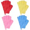 4 Pairs Bath Exfoliating Gloves Scrub, Double Sided Bath Mitts Scrubs for Shower, Exfoliating Shower Mitt Body Scrubber Glove, Bathing Accessories for Bath, Spa, Massage（Yellow, Red, Pink, Light Blue）