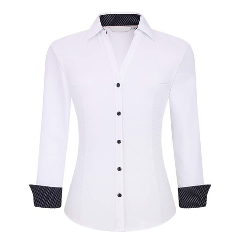 Alex Vando Womens Dress Shirts Wrinkle Free Stretch Button Down Shirt,White,M