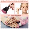 NONENDU 2 PCS Nail Dust Brush, Ultra Soft Nylon Dust Brush for Nails, Nail Brushes for Nail Art Cleaner Tools, Rose Shape Nail Brush & Makeup Brush