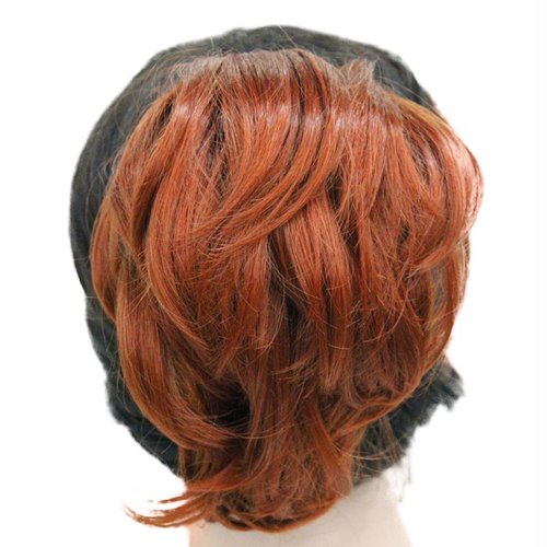 Wiginway Short Curly Clip In Claw Ponytail Hair Extension Synthetic Hairpiece with a jaw/claw clip (Copper Red)
