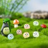 104Pcs Luminous Mini Resin Animals Mini Animals Figures to Hide Miniature Figurines Glow in Dark Ducks Dinosaurs Frogs, 7 Combination Sets for Landscape Dollhouse Decor Fairy Garden Accessories