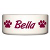 VictoryStore Pet and Dog Food Bowl - Ceramic Dog Bowl - Bella - Paw Prints Design