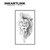 INKARTLINK Temporary Tattoos, Semi Permanent Tattoos, Adult Art Designs, Waterproof Temporary Tattoos, Party Favors, Tattoo Stickers Realistic, No Adhesive, Lasts 1-2 Weeks (Lion)