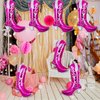 Wettarn 6 Pcs Cowgirl Boot Balloons 30 Inch Cowgirl Balloons Foil Balloon for Last Rodeo Bachelorette Party, Cowgirl Birthday Decorations and Party Supplies (Pink)