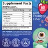 Kids Fiber Gummy Bears Supplement - Daily Prebiotic Fiber for Kids, Supports Regularity, Digestive Health & Immune Support, Nature's Plant Based Chicory Root Vitamins, Vegan, Berry Flavor, 60 Gummies