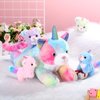 Harrycle 5 Pieces Caticorn Plush Toy Set 16 Inch Mommy Cat Unicorn Stuffed Animal with 4 Cute Plush Baby Kittens for Boys Girls Rainbow Caticorn Plush Set for Birthday Gifts Party Favors