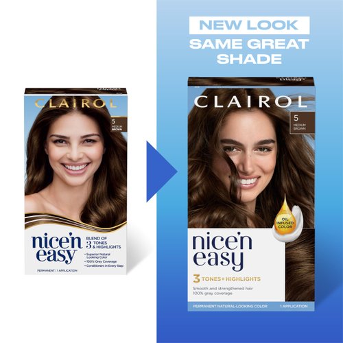 Clairol Nice'n Easy Permanent Hair Dye, 8R Medium Reddish Blonde Hair Color, Pack of 1