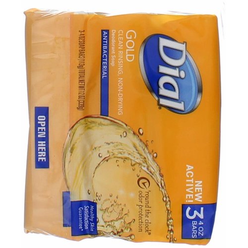 Dial Bar Soap Gold 4 Ounce 3 Count Advanced Clean Antibacterial