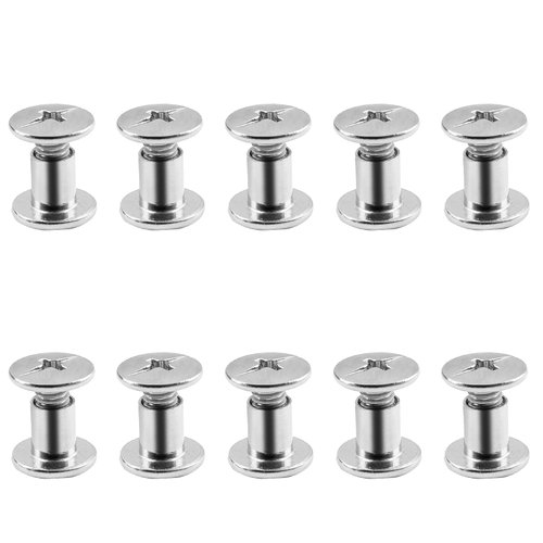 Cionyce 50 Sets M5 x 6mm Chicago Screw Posts Binding Screws, Phillips Chicago Binding Screws Assorted Kit for Leather, Scrapbook, Book, Photo Albums