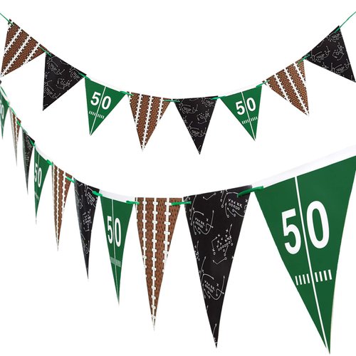 2 Pieces Football Pennant Banner American Football Theme String Flags Banners for Sports Party De...