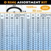 KOOTANS 32Size 1225Pcs Metric Nitrile Rubber O Rings Assortment Kit + 4pcs O-Ring Remover, Oil Resistant NBR O-Ring Sealing Assortment Kit Set for Air Plumbing, Fuel Injector and Faucet Seal O Rings