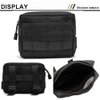 Hoanan Molle Pouches, Tactical Admin Pouch Compact EDC Utility Gadget Gear Pouch Military Carry Accessory Belt Hanging Waist Bag (2 Pack-Black-7"(L) * 5.1"(H))