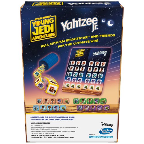 Hasbro Gaming Yahtzee Jr. Star War: Young Jedi Adventures Edition Board Game for Kids | Ages 4+ | 2-4 Players | Counting and Matching Games for Preschoolers