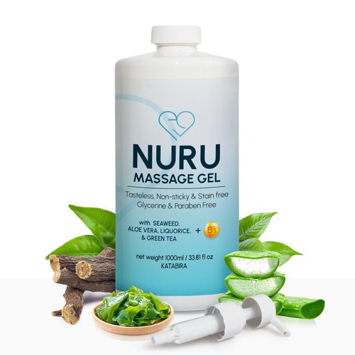 Japanese Nuru Massage Therapy Gel | Aloe Vera, Seaweed, Green Tea, Liquorice, & Vitamin B5 | 33.81 fl oz