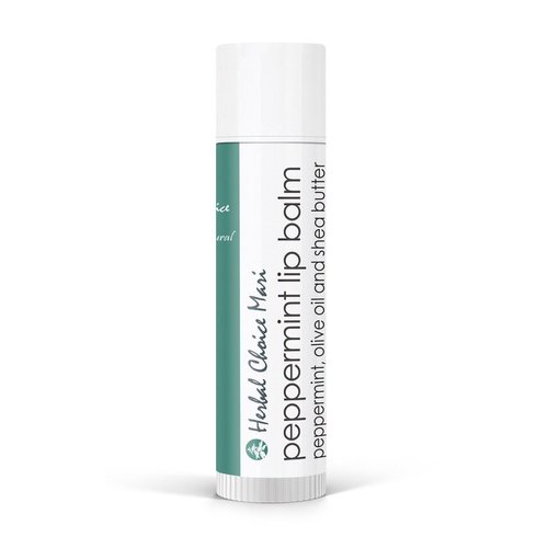 Natural Lip Balm by Herbal Choice Mari (Peppermint, 0.2 Fl Oz Stick) - Made with Organic Ingredients - No Toxic Synthetic Chemicals - TSA-Approved Travel Size