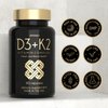 Vitamin D3 K2 Capsules - Vitamin D3 5000 IU and Vitamin K MK7 100mcg - 60 Capsules - USA Made Vegetarian Vitamin D Supplement - High Strength VIT D for Bones, Muscle, Teeth, Immune System