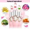 Btspring Clear Flower Jelly Lipstick, 6 Packs Nutritious Moisturizer Lip Balm Temperature Color Change Lipstick Matte Long Lasting Lip Gloss (Pink)