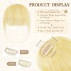 SOFEIYAN Clip in Bangs 100% Real Human Hair Extensions Clip On Wispy Bangs Air Bangs Fringe With Temples Hairpieces Blonde Natural Hair Clip in Hair Extension Curved French Bangs for Women Daily Wear