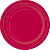 Ruby Red Solid Round Dessert Paper Plates - 7" (Pack of 20) - Vibrant Party Plates for Appetizing Treats - Perfect for Birthdays & Events