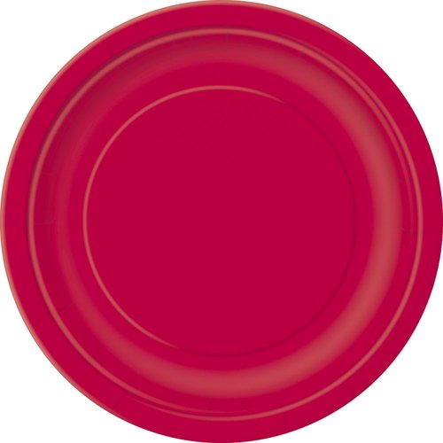 Ruby Red Solid Round Dessert Paper Plates - 7" (Pack of 20) - Vibrant Party Plates for Appetizing Treats - Perfect for Birthdays & Events