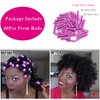 meigick Perm Rods Set for Natural Hair, 40Pcs Plastic Cold Wave Rods, Heatless Perming Rods Hair Curler for Women, DIY Hairdressing Tools, Purple, 0.75 Inch